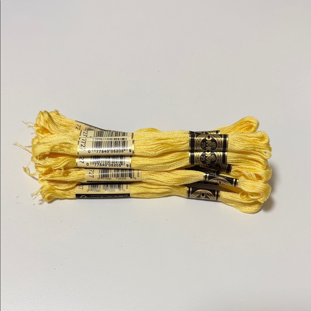 15 DMC (color 727) Yellow Embroidery Floss Skeins